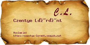 Czentye Lóránt névjegykártya