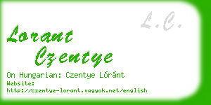 lorant czentye business card
