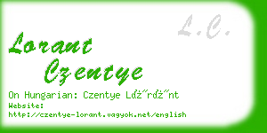 lorant czentye business card